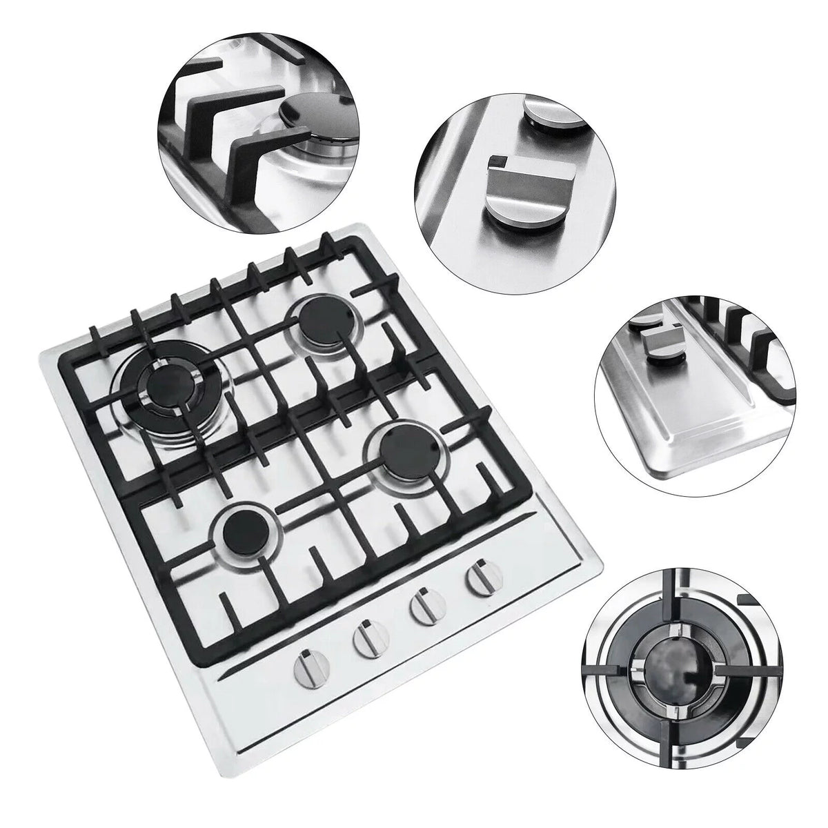 23" 4 Burners Stainless Steel Cooktop F49489