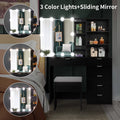 White Makeup Vanity Table Set with Sliding Mirror O2737