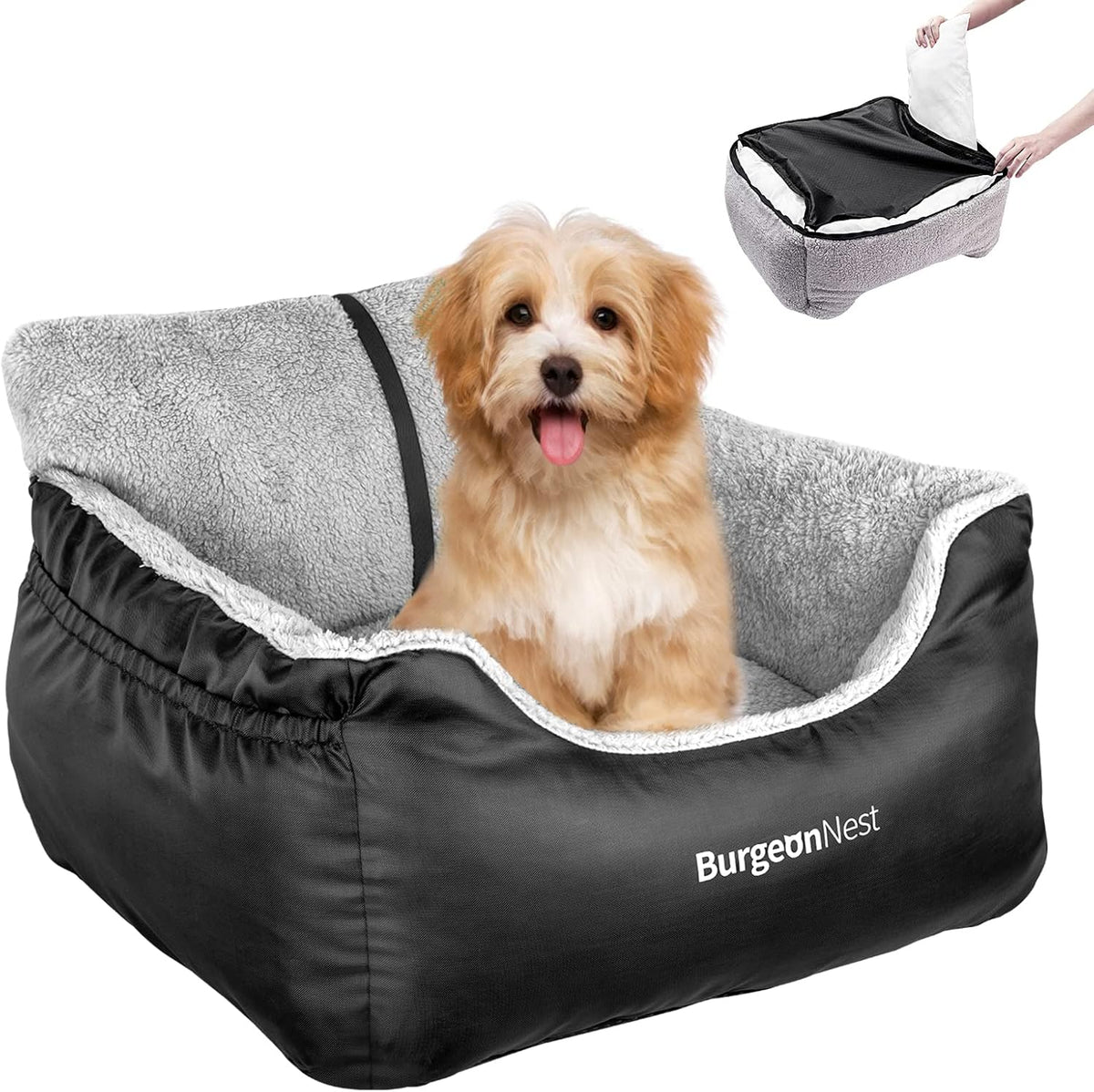 Dog Car Seat Pack of 2 with Storage Pockets and Clip-On Leash H189