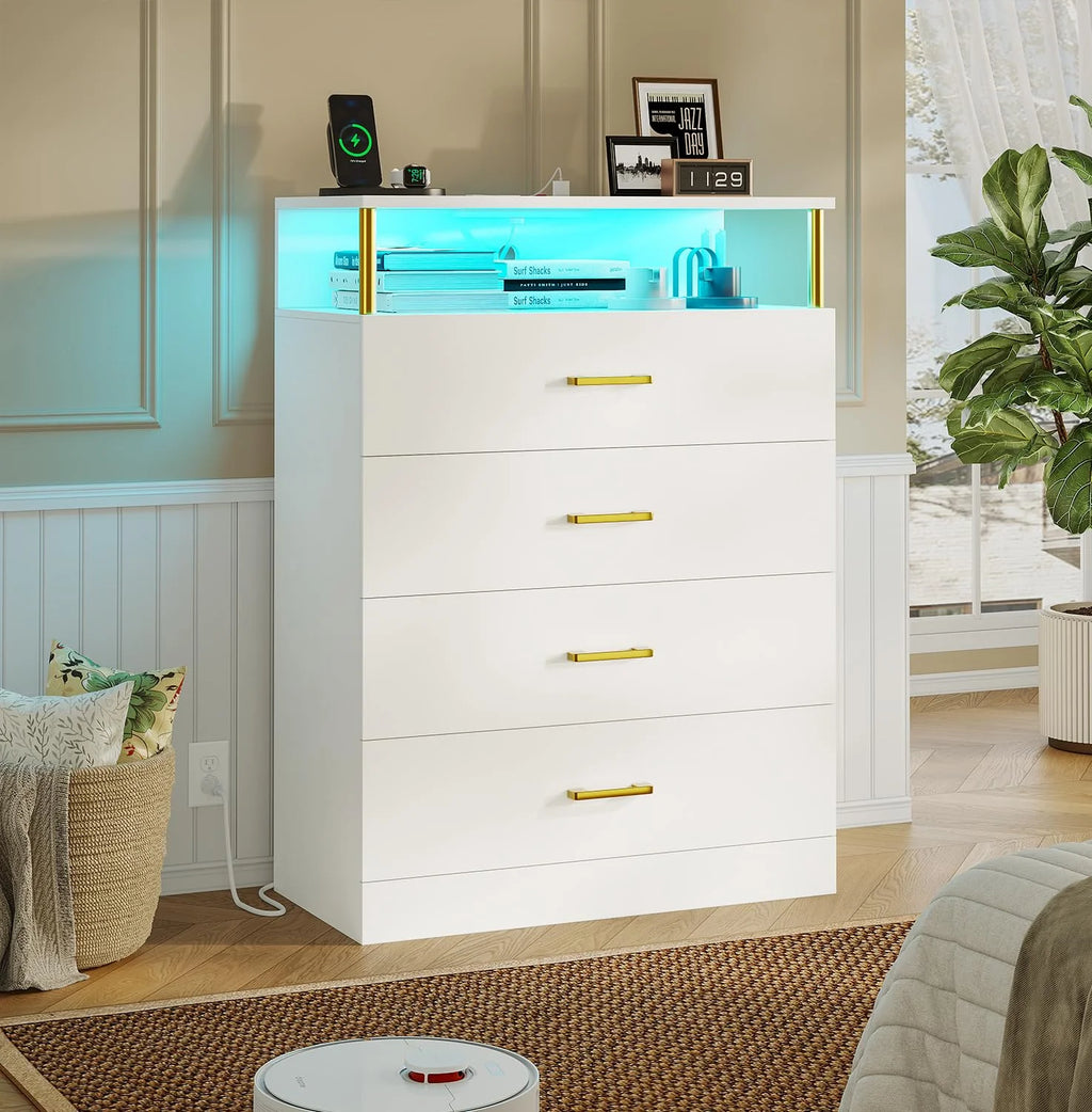Black 6 Drawer Dresser with Charging Station N21034