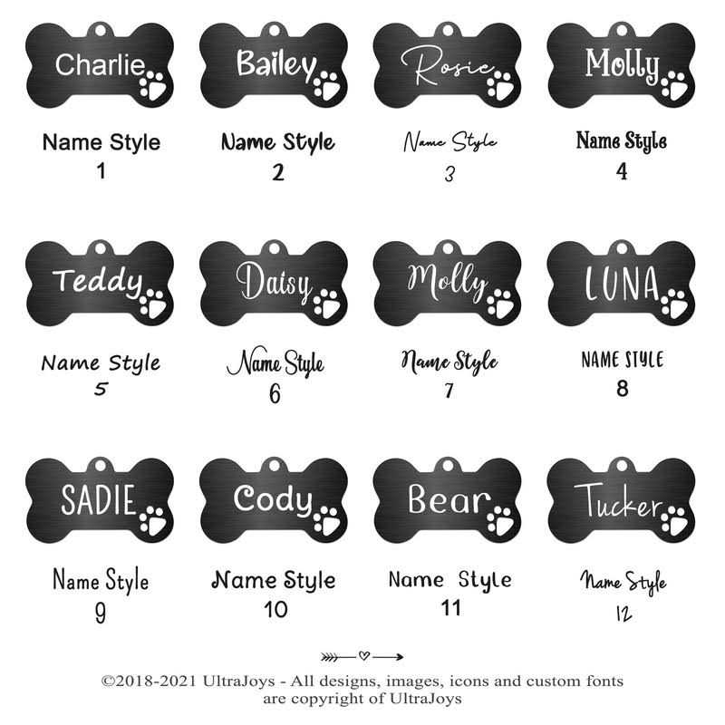 Stainless Steel Personalized Dog Tags I668
