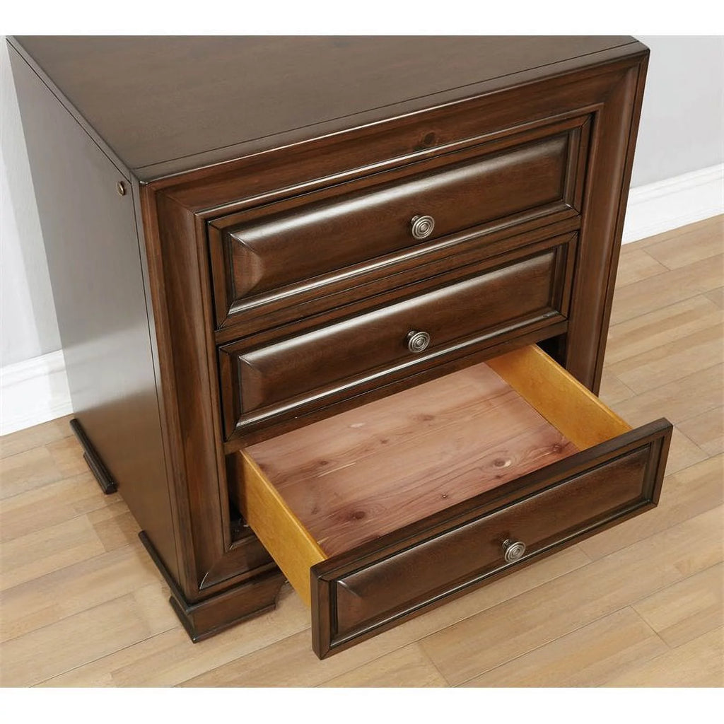 Solid Wood 3-Drawer Nightstand O4434