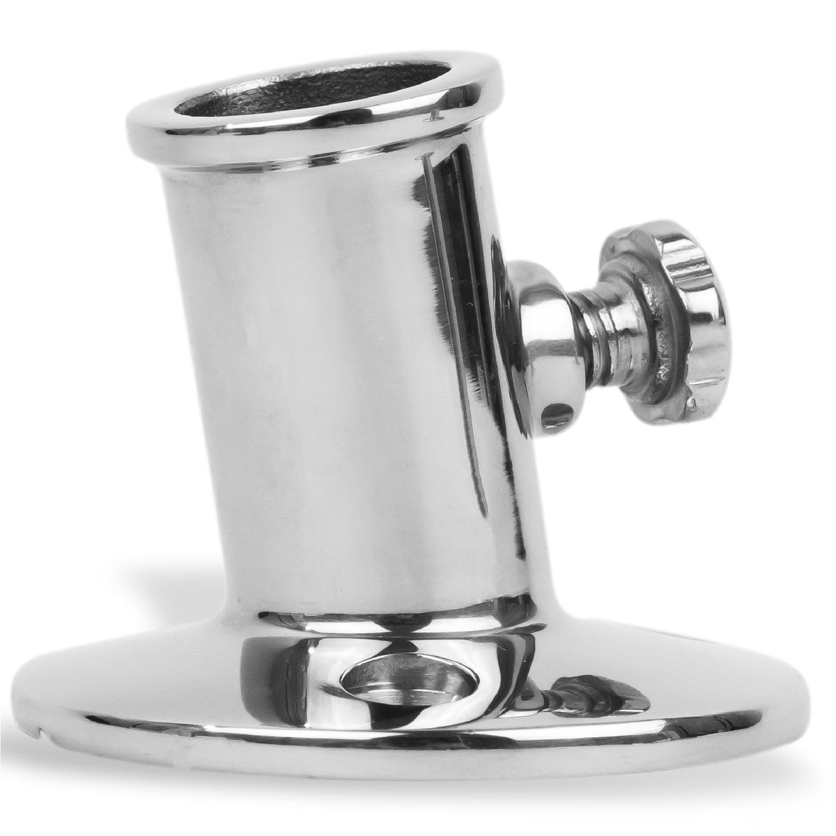 Boat Flag Pole Socket with Knob, Top Mount, Stainless Steel, Fits 3/4 Inch Poles G586240