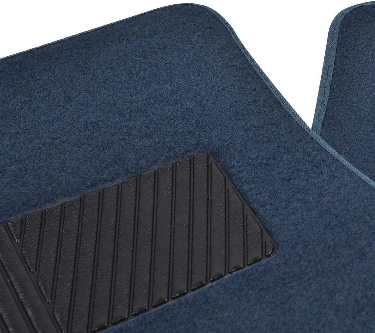 Blue 4PC Set of Carpet Car Floor Mats with Vinyl Heel Pad C92197