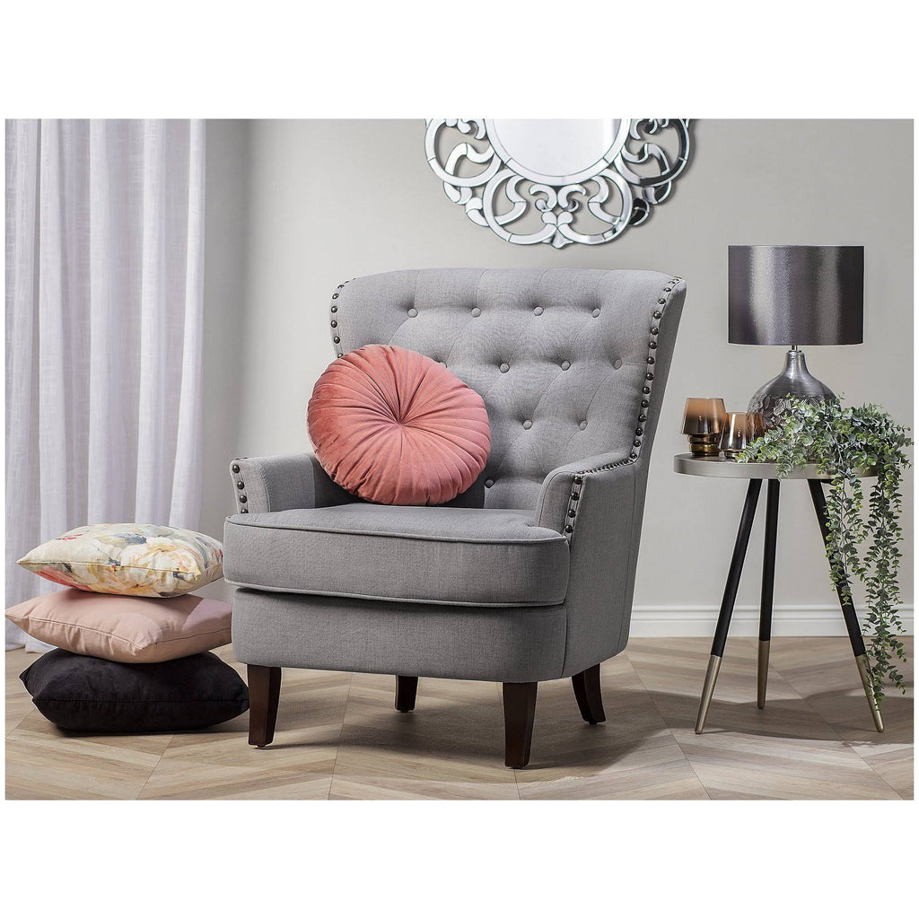 Fabric Wingback Chair Gray C6022