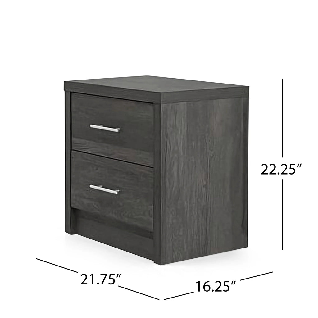 Gray Maple 3 Piece Double Dresser and Nightstand Set F798