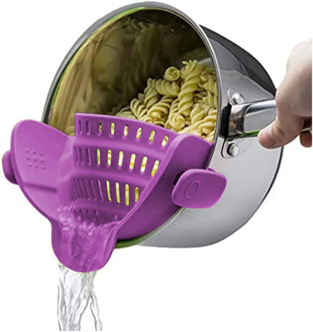 Adjustable Silicone Clip On Pot Strainer E493284