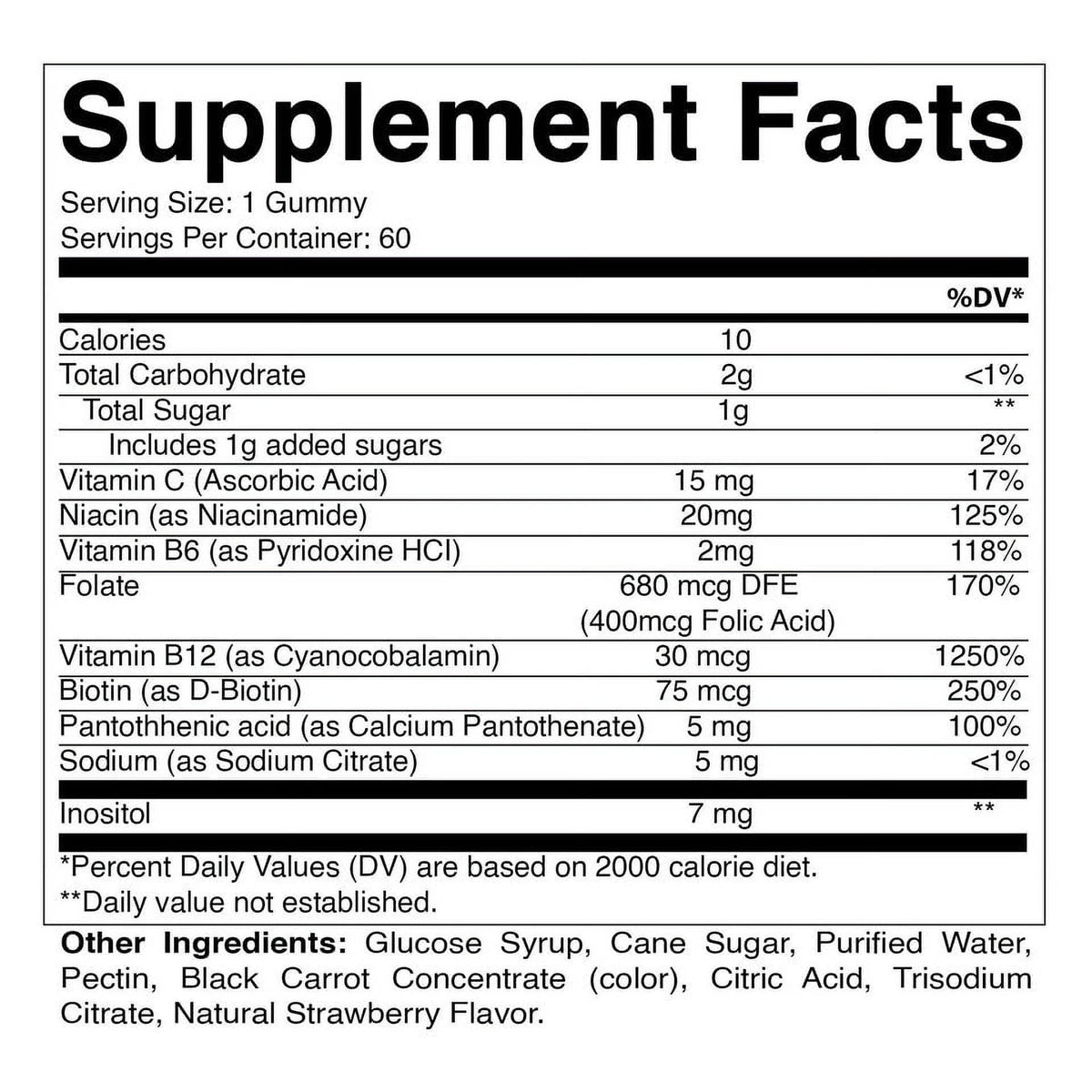 Vitamin B Complex Gummies with Vitamin C & Inositol B78046