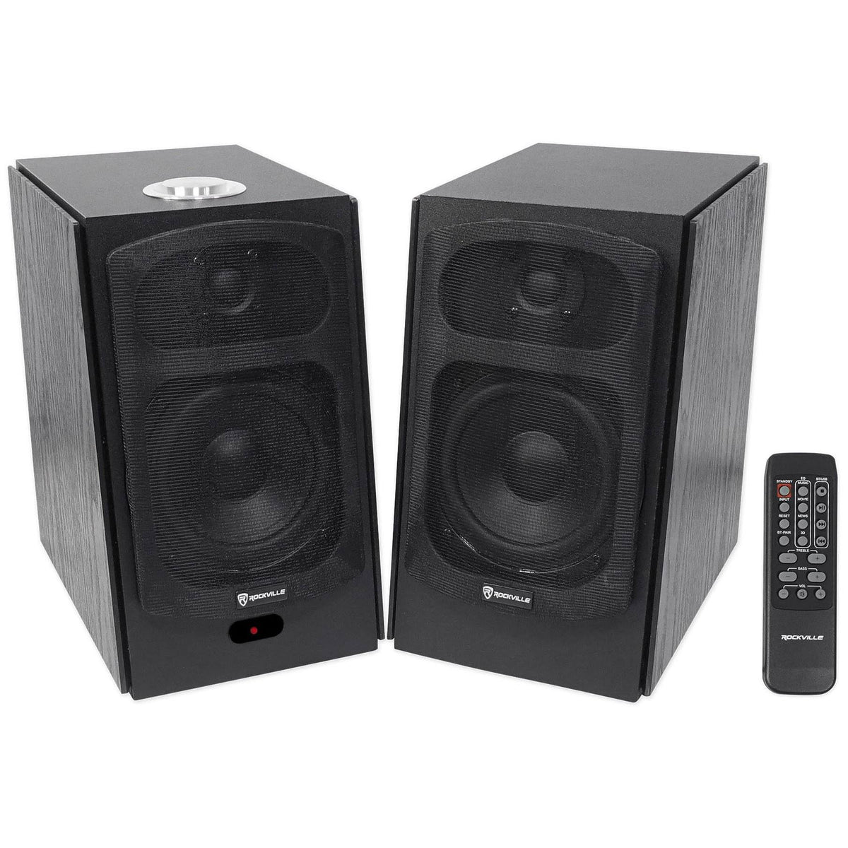 5x22 Powered Bluetooth Bookshelf Speakers with Stands C511