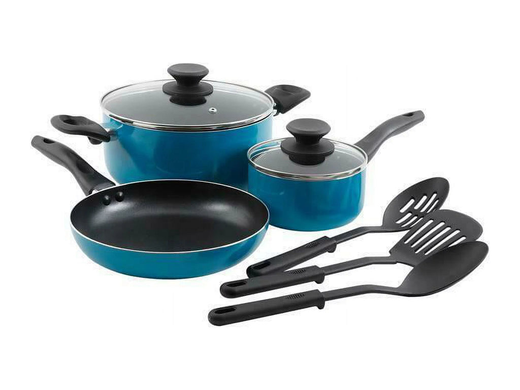 8pc Turquoise Cookware Set W355