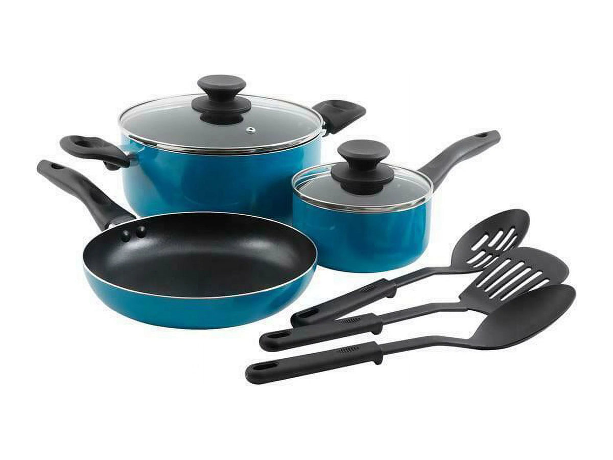 8pc Turquoise Cookware Set W355