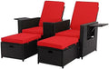 Outdoor Rattan Loveseat with Ottoman Footrest P620