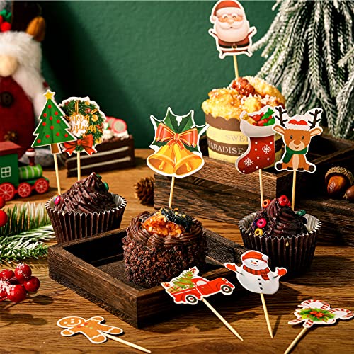 100 Pcs Christmas Cupcake Toppers E620