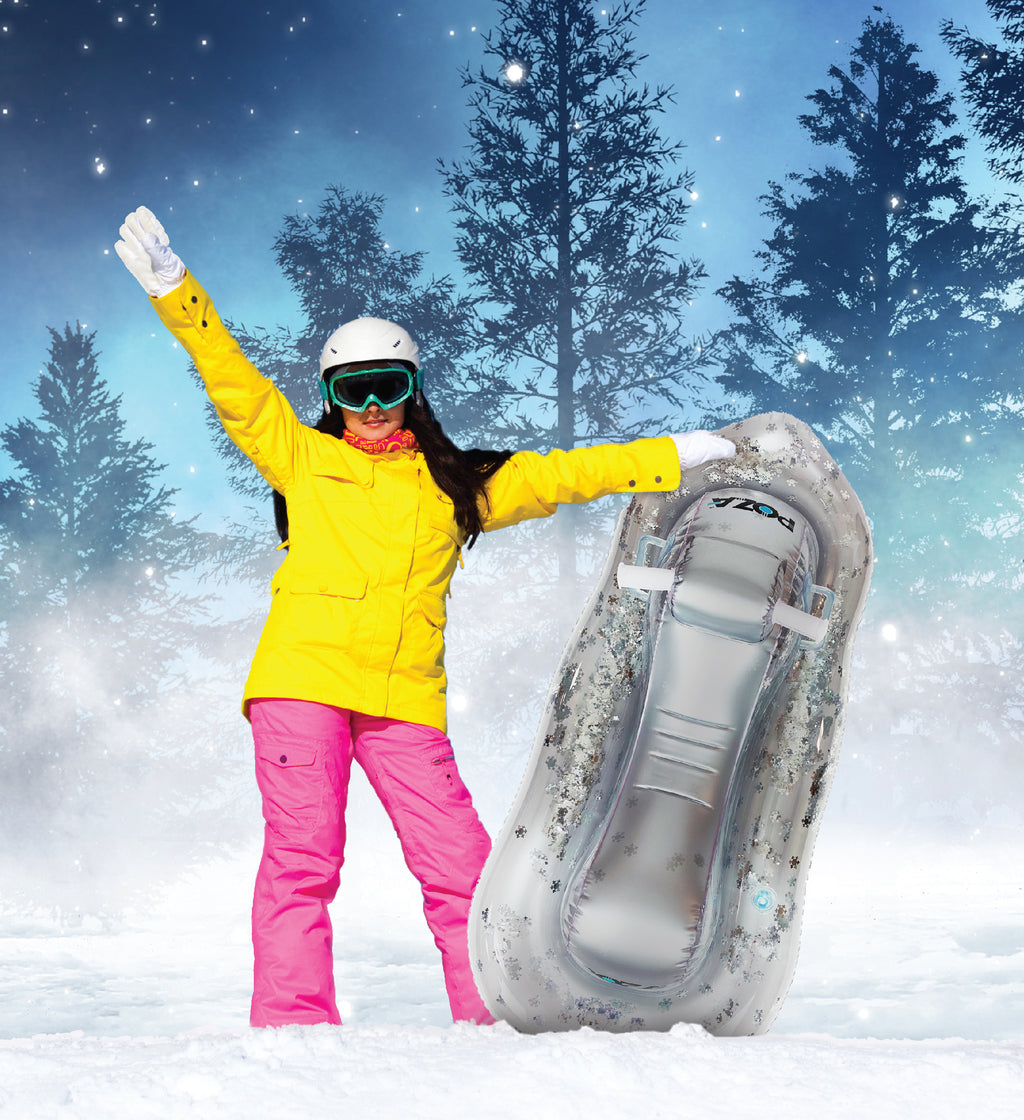 Inflatable Snowmobile Sled Set of 3, Rose Gold, Gold, and Silver, 51 Inches J3503