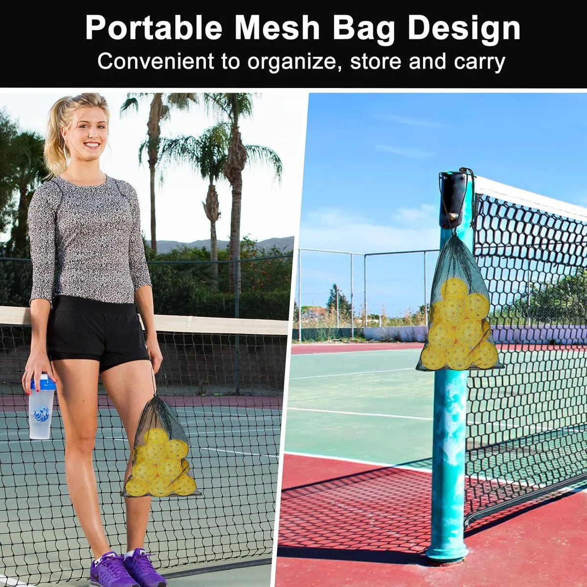 12 Pack 40 Holes Outdoor Pickleball Balls with Bag S522