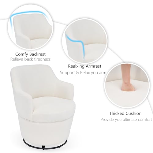 Blue Swivel Accent Chair with Ottoman Y864