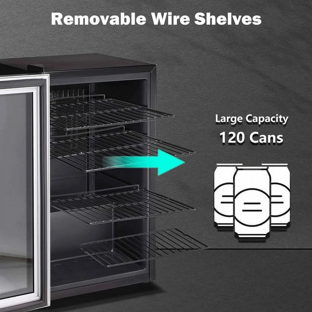 3.2 Cu.ft 120 Can Beverage Refrigerator Cooler Black D78421