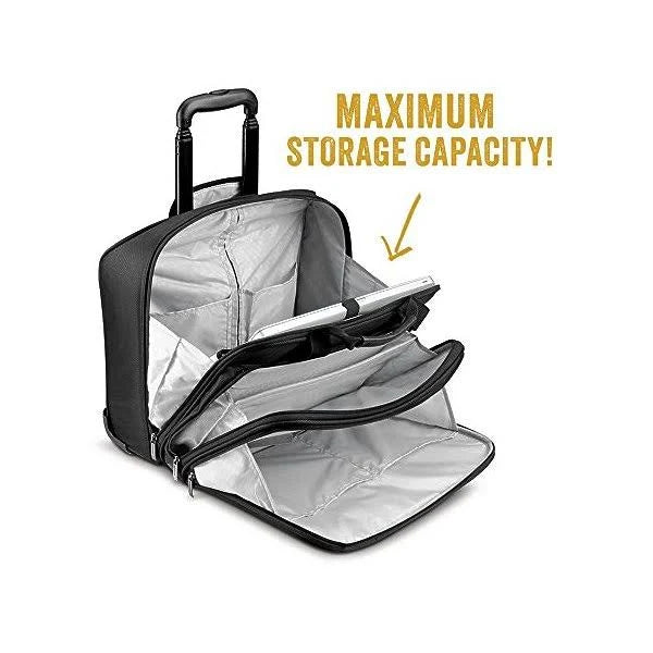 Black/Grey 17.3 inch Rolling Laptop Bag N6493