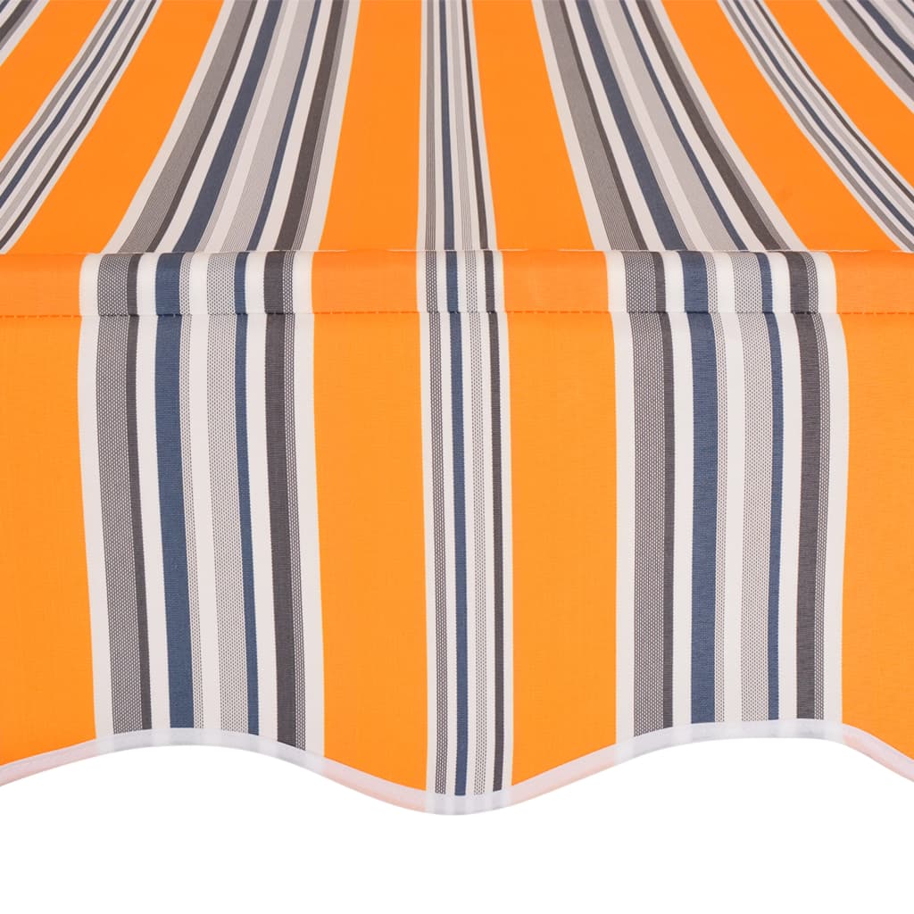 Yellow and Blue Stripes Manual Retractable Awning J292