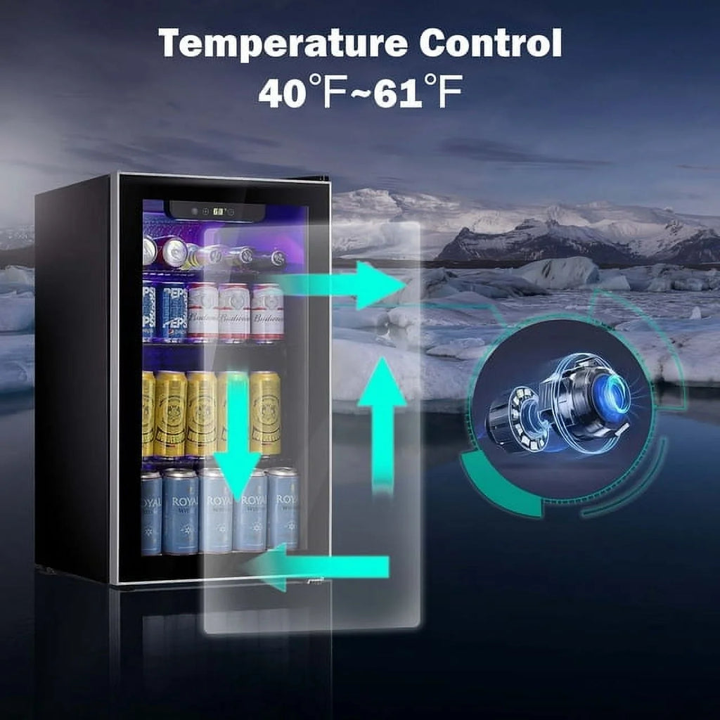3.2 Cu.ft 120 Can Beverage Refrigerator Cooler Black D78421