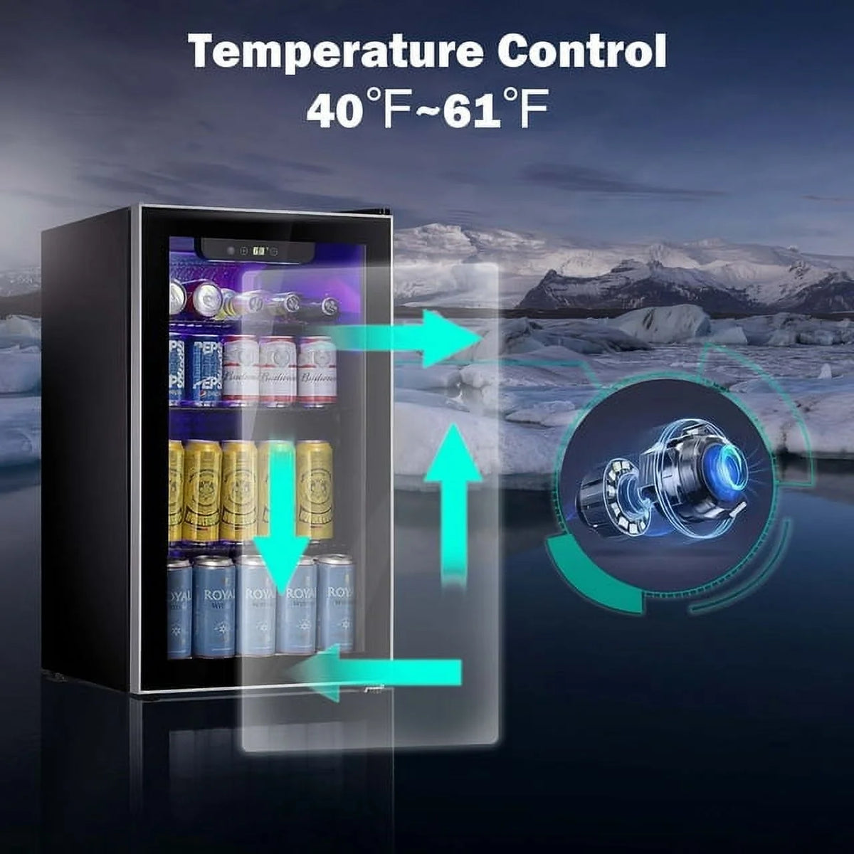 3.2 Cu.ft 120 Can Beverage Refrigerator Cooler Black D78421