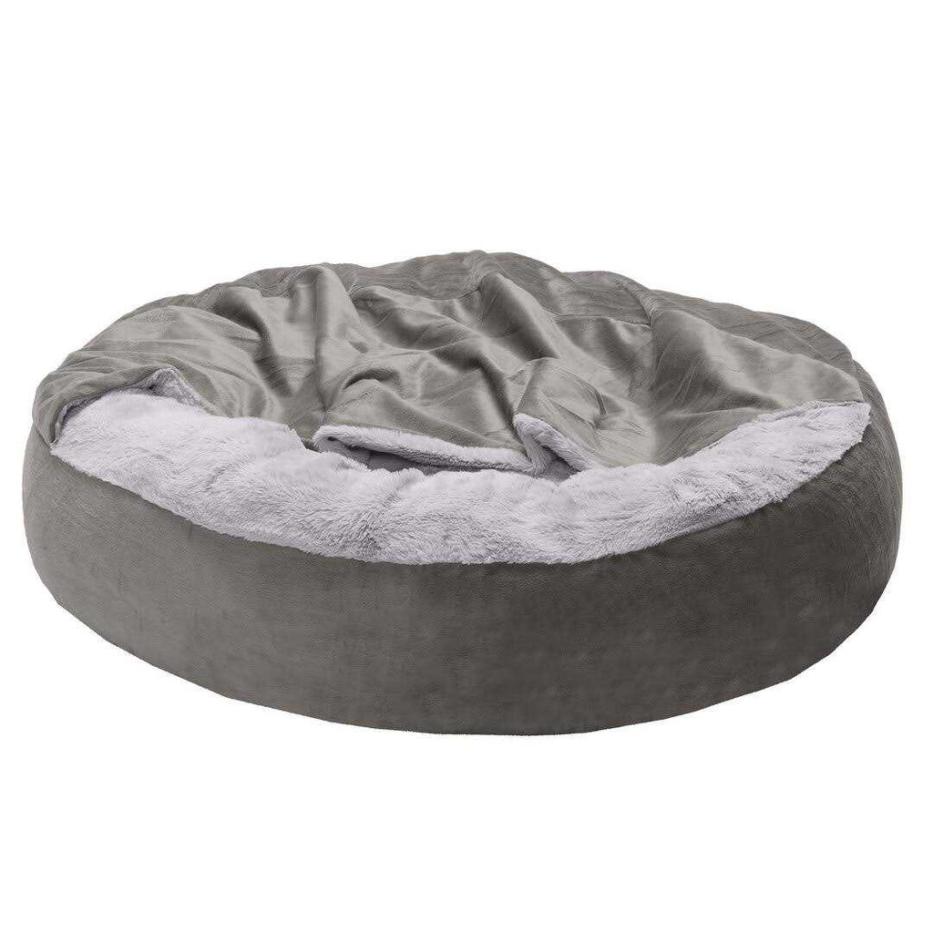 Faux Fur Hooded Donut Bed Q939