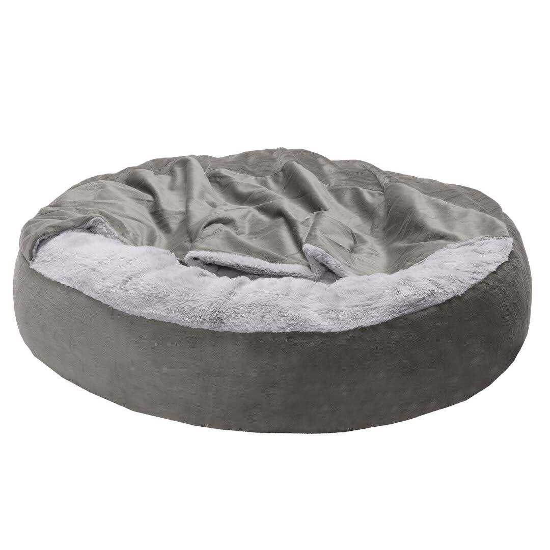 Faux Fur Hooded Donut Bed Q939
