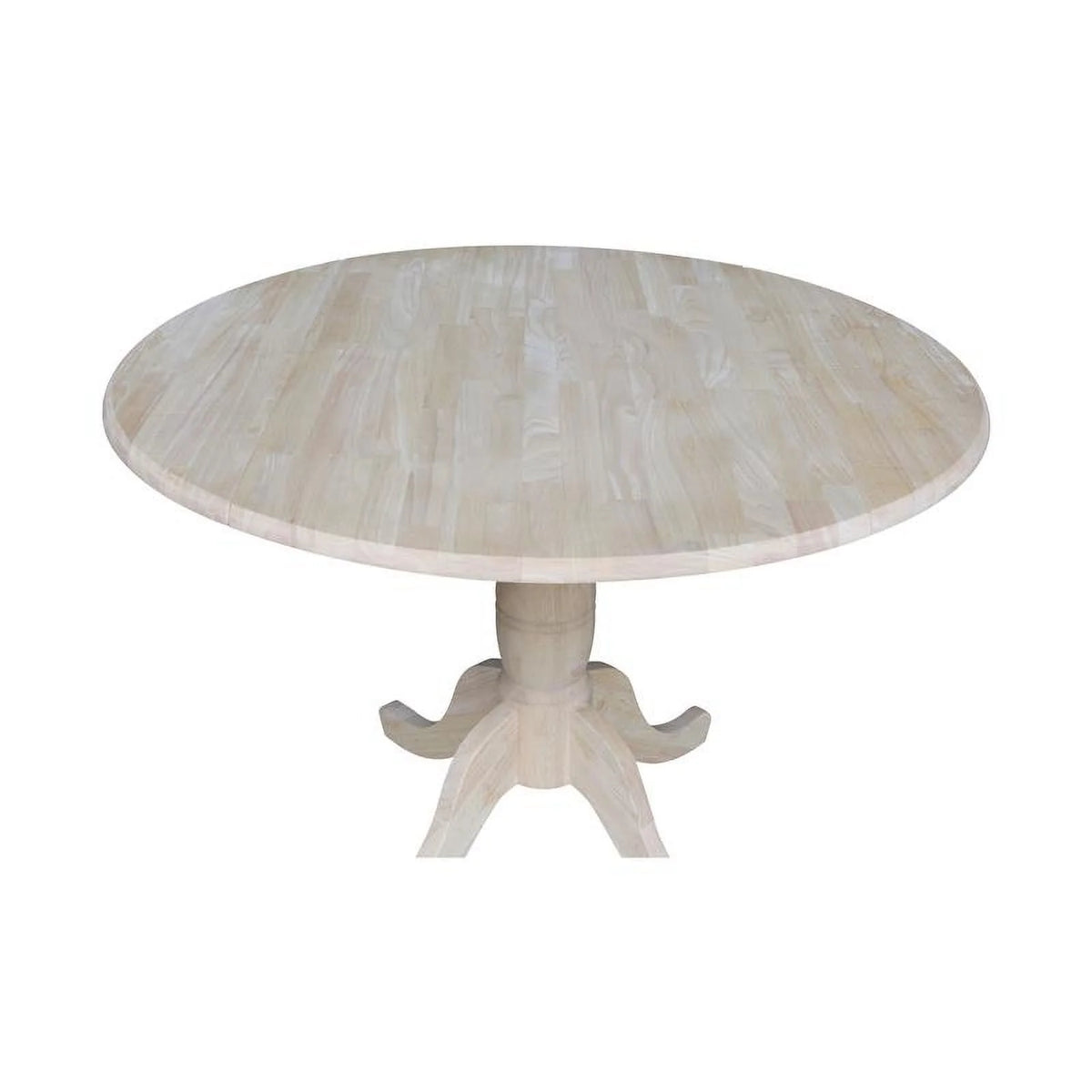 42" Round Solid Wood Dual Drop Leaf Pedestal Table X5093