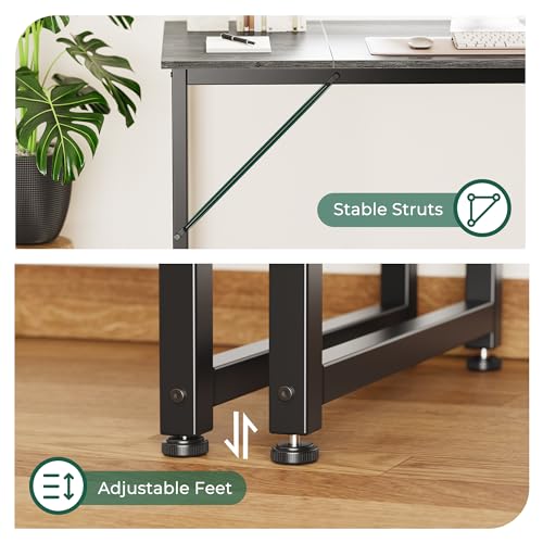 Black 63 Inch Metal Frame Office Desk K2335