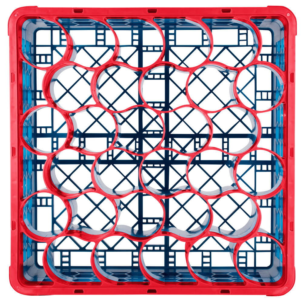 Red Color-Coded Glass Rack with 5 Extenders L536863
