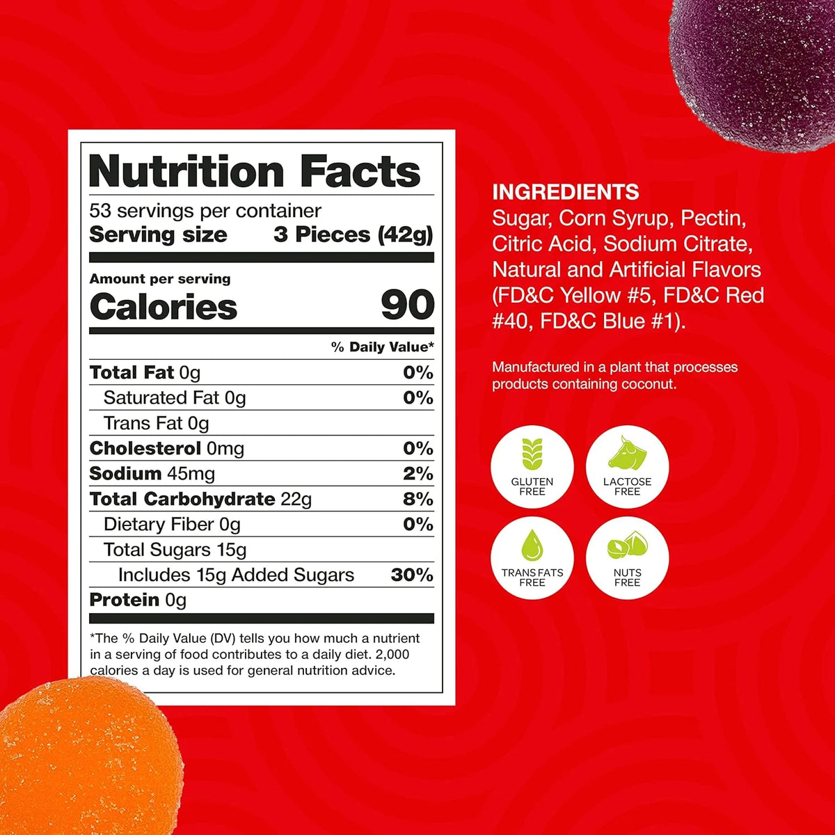 Assorted Fruit Jelly Patties Candy, 5 Pound Box P57077