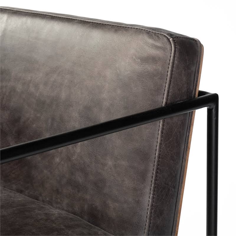 Black Leather Bar Stool K832855