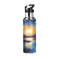 Blue Stainless Steel Insulated Water Bottle with Straw Lid L843