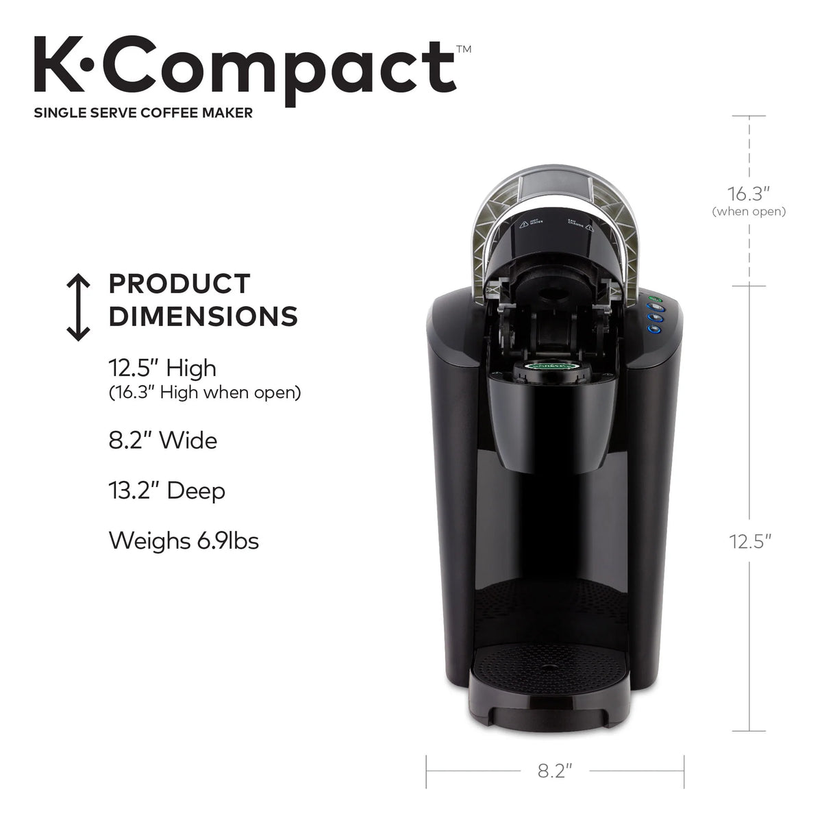 Black Single-Serve K-Cup Pod Coffee Maker X827