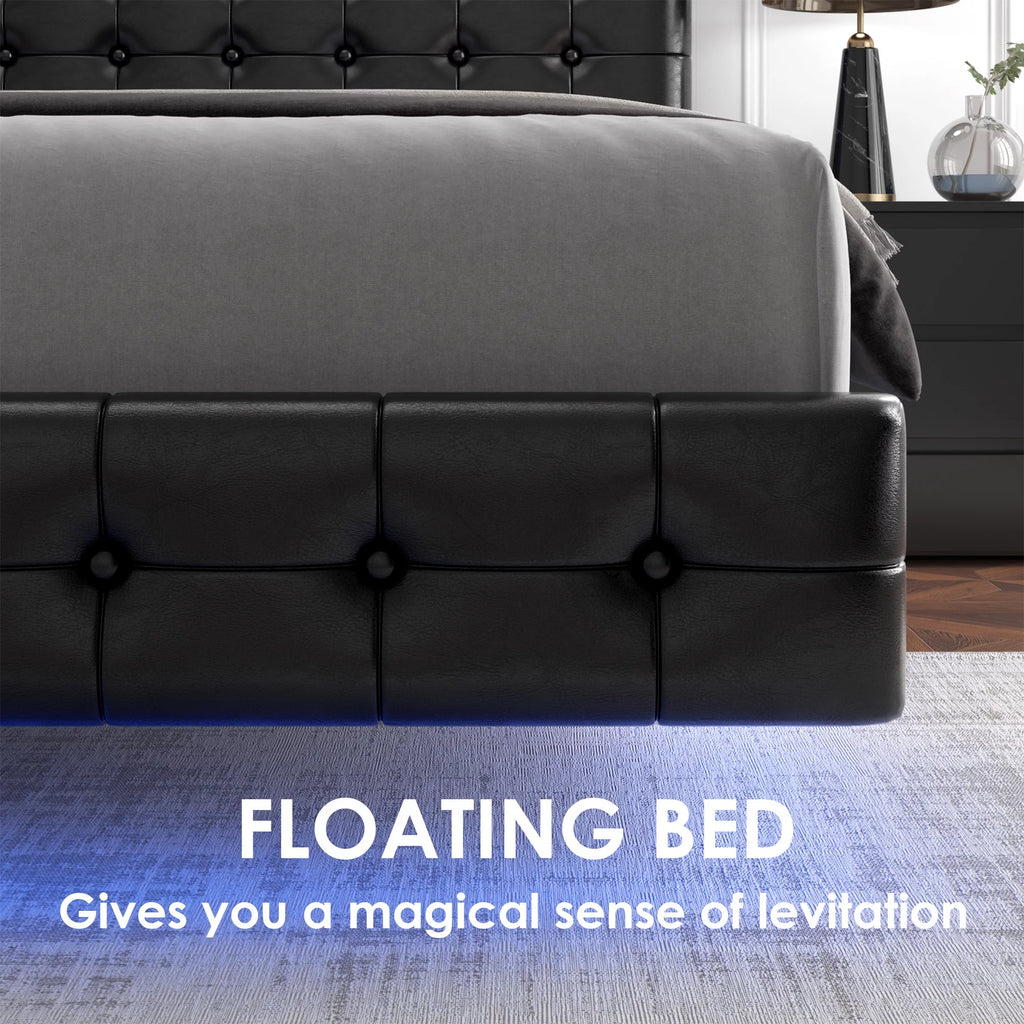 King LED Platform Bed with Under Bed Storage V73047
