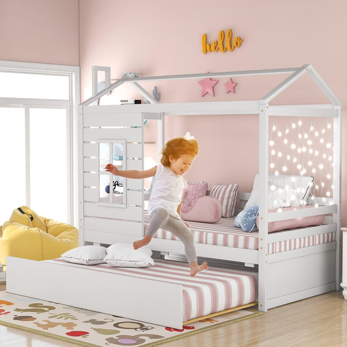 Twin House Bed with Trundle C543302