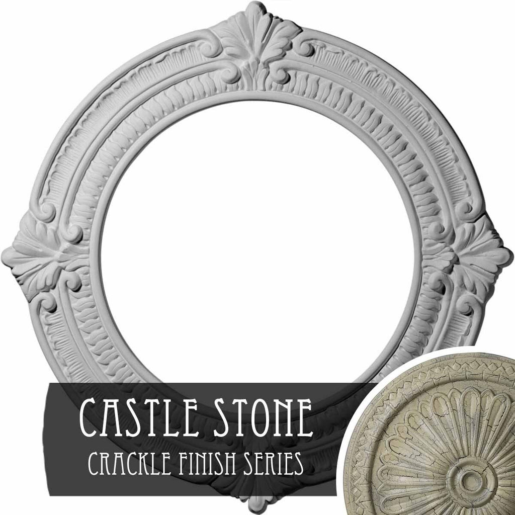 Hand-Painted Castle Stone Crackle Ceiling Medallion F82265