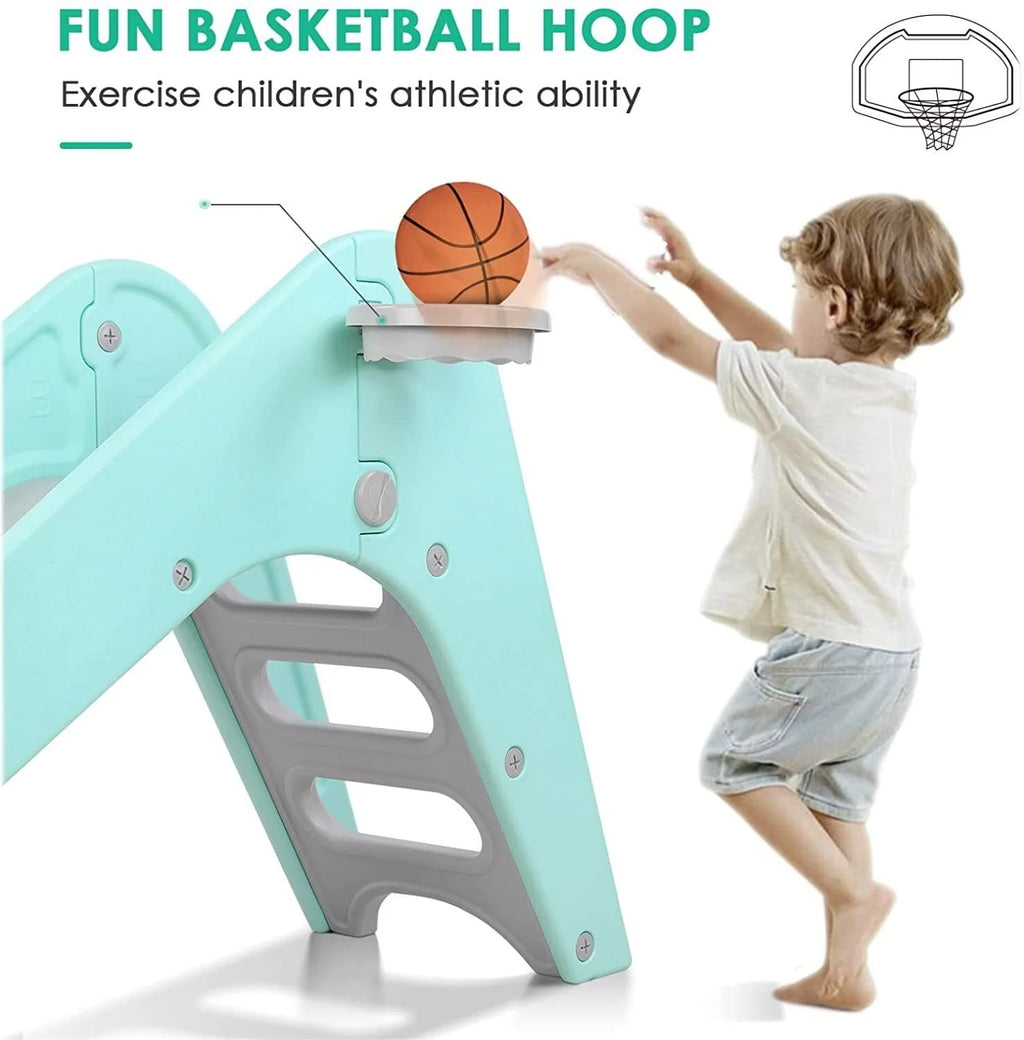 Plastic Kids Slide with Basketball Hoop J1656