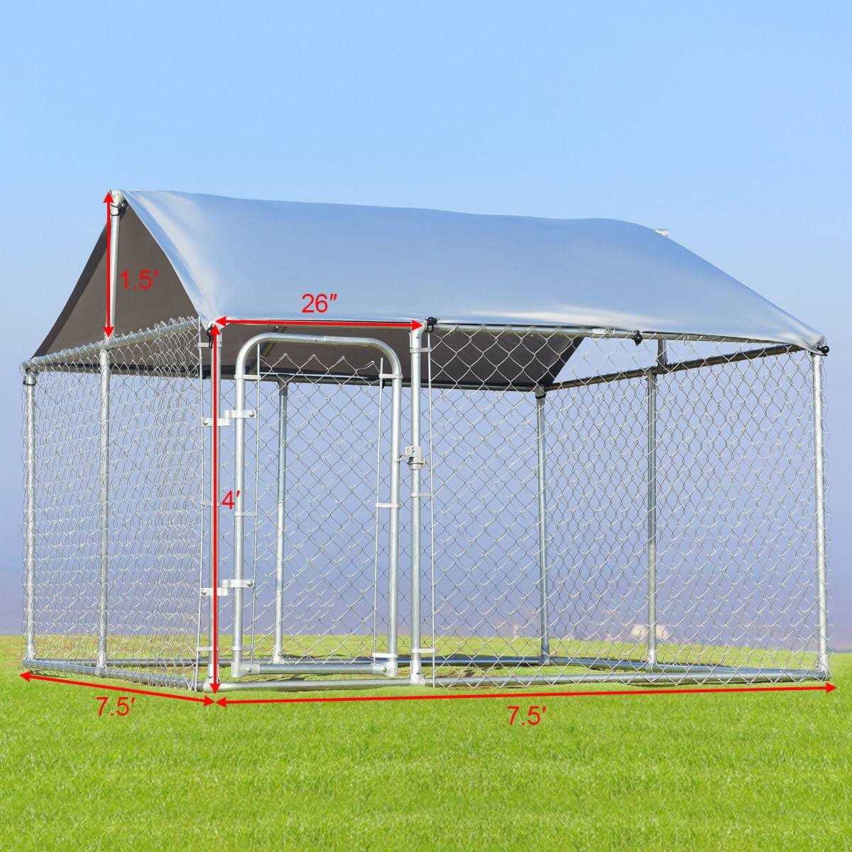 Large Pet Dog Kennel Cage 7.5' x 7.5' Playpen C61593