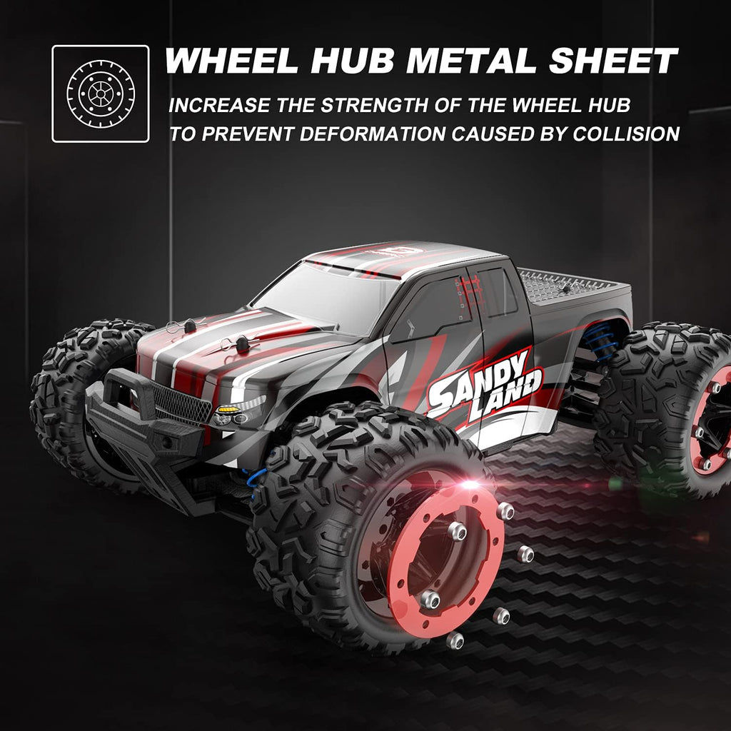 Remote Control Car 1:18 Scale 4WD Off Road Monster Trucks 2.4GHz 2 Rechargeable Battery Pack of 2 J80511