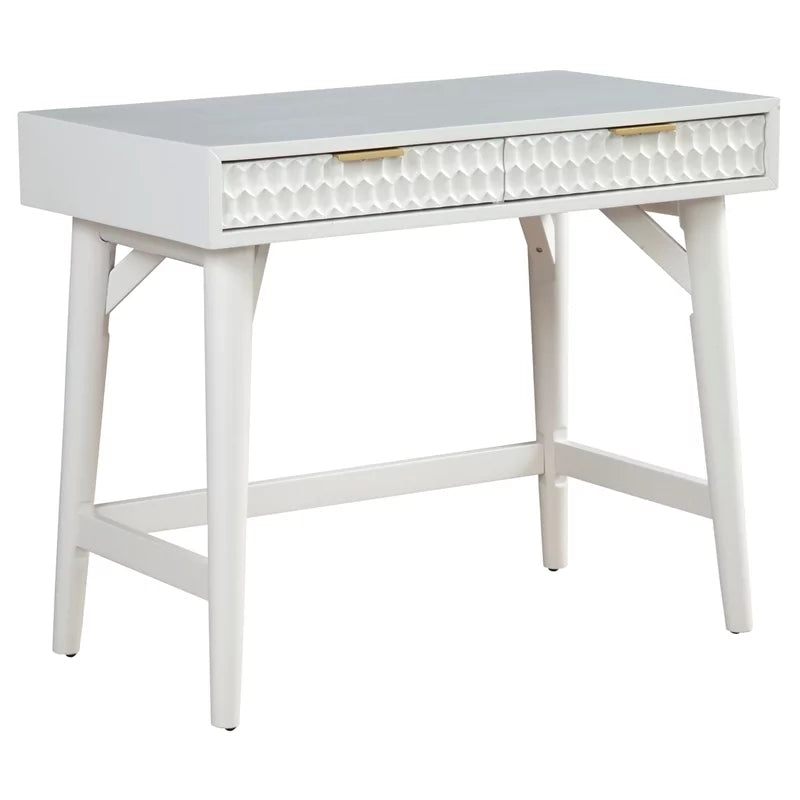 Queen Headboard & Mini Wood Desk in White C396