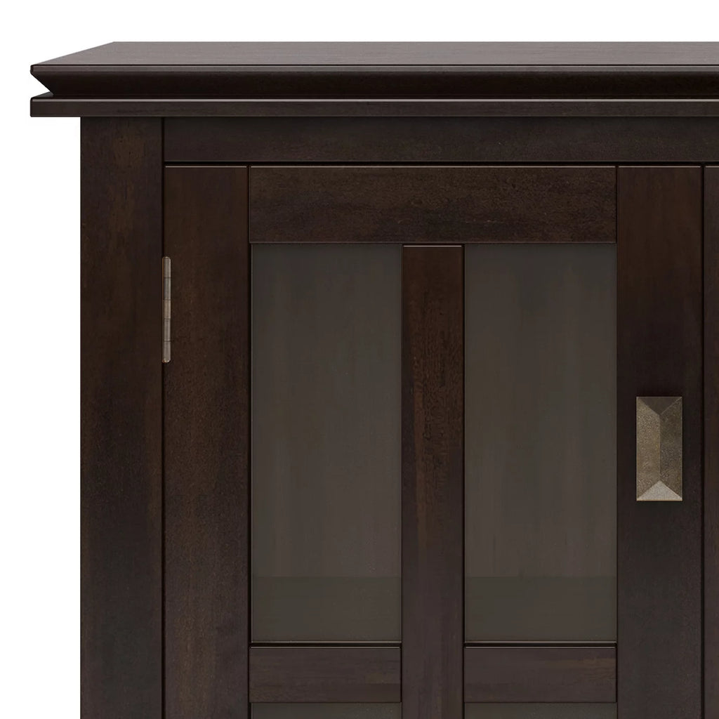 Solid Wood 30 inch Wide Low Storage Cabinet in Tobacco Brown H27942