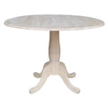42" Round Solid Wood Dual Drop Leaf Pedestal Table X5093