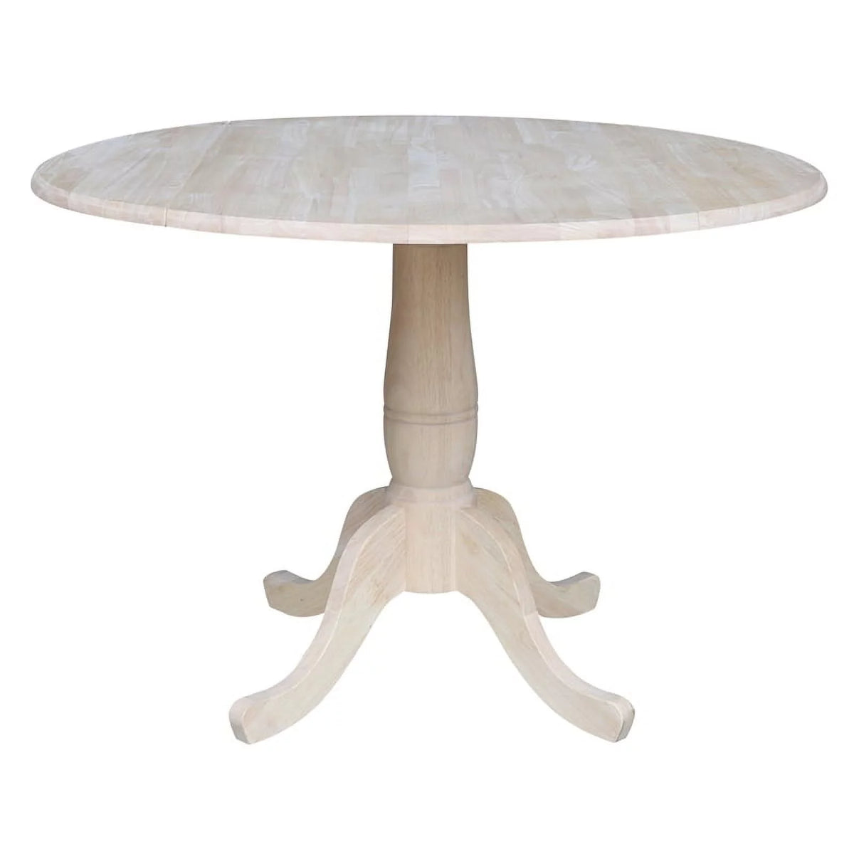 42" Round Solid Wood Dual Drop Leaf Pedestal Table X5093