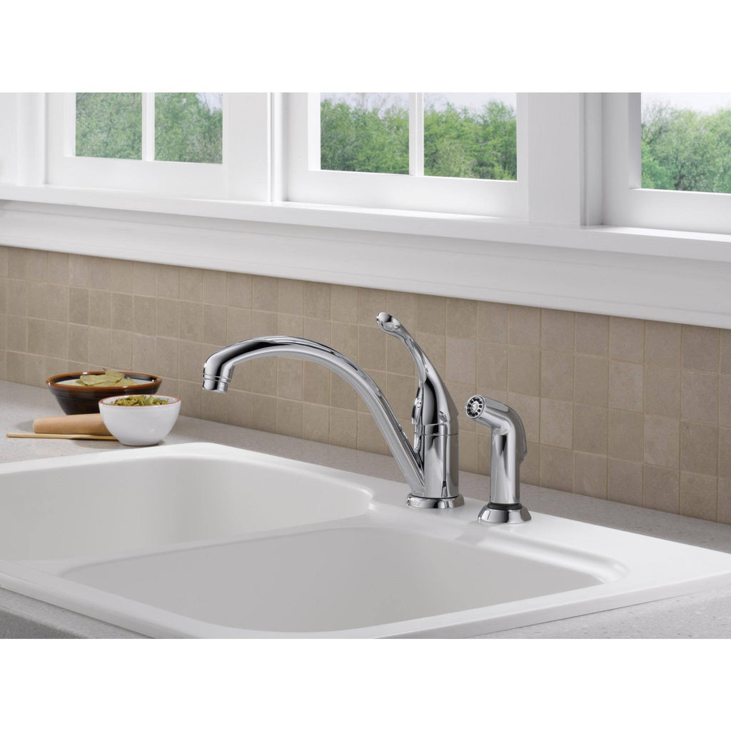 Stainless Steel Single Handle Kitchen Faucet with Spray D690