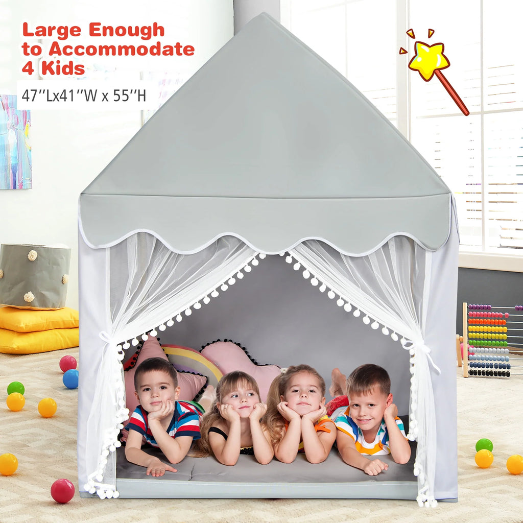 Kids Play Tent Playhouse Castle with Mat Gray T522