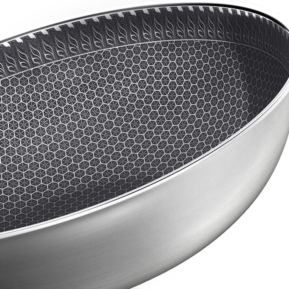 Non Stick Stainless Steel Frying Pan with Glass Lid F631789