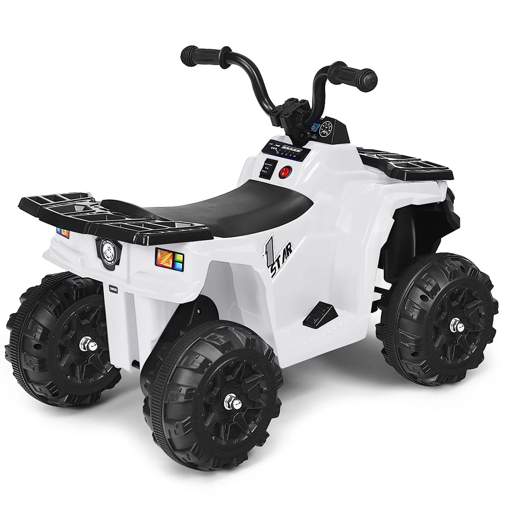 Kids Ride On ATV Quad 4 Wheeler Electric Toy Car 6V White L2891