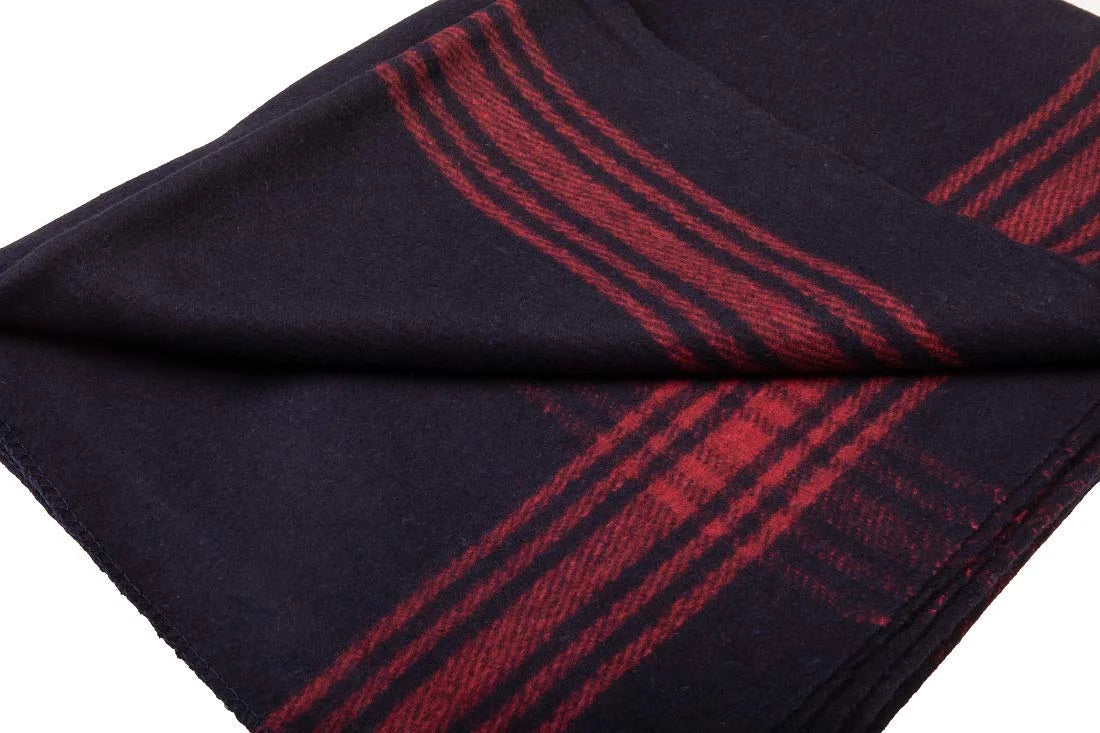 Blue Wool Camping Blanket D914