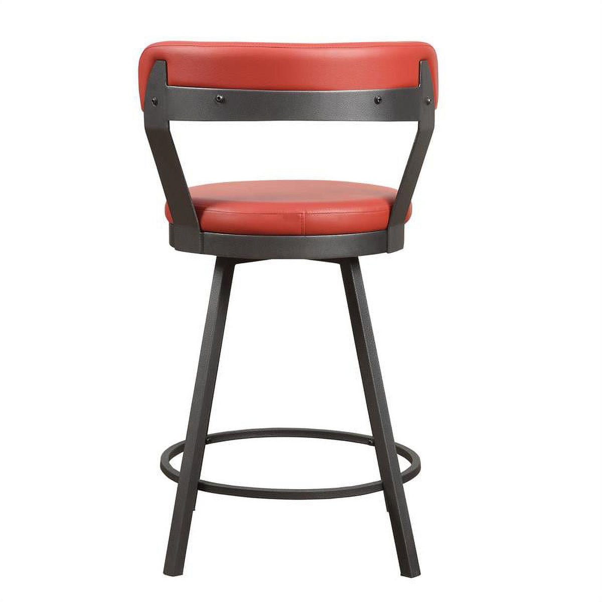 Red Metal Swivel Counter Height Chair (Set of 2) D200